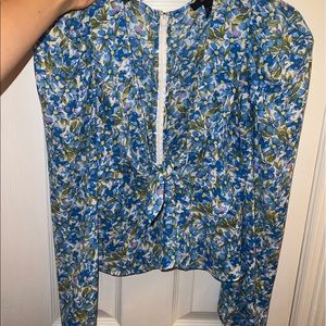 forever 21 flower print blouse